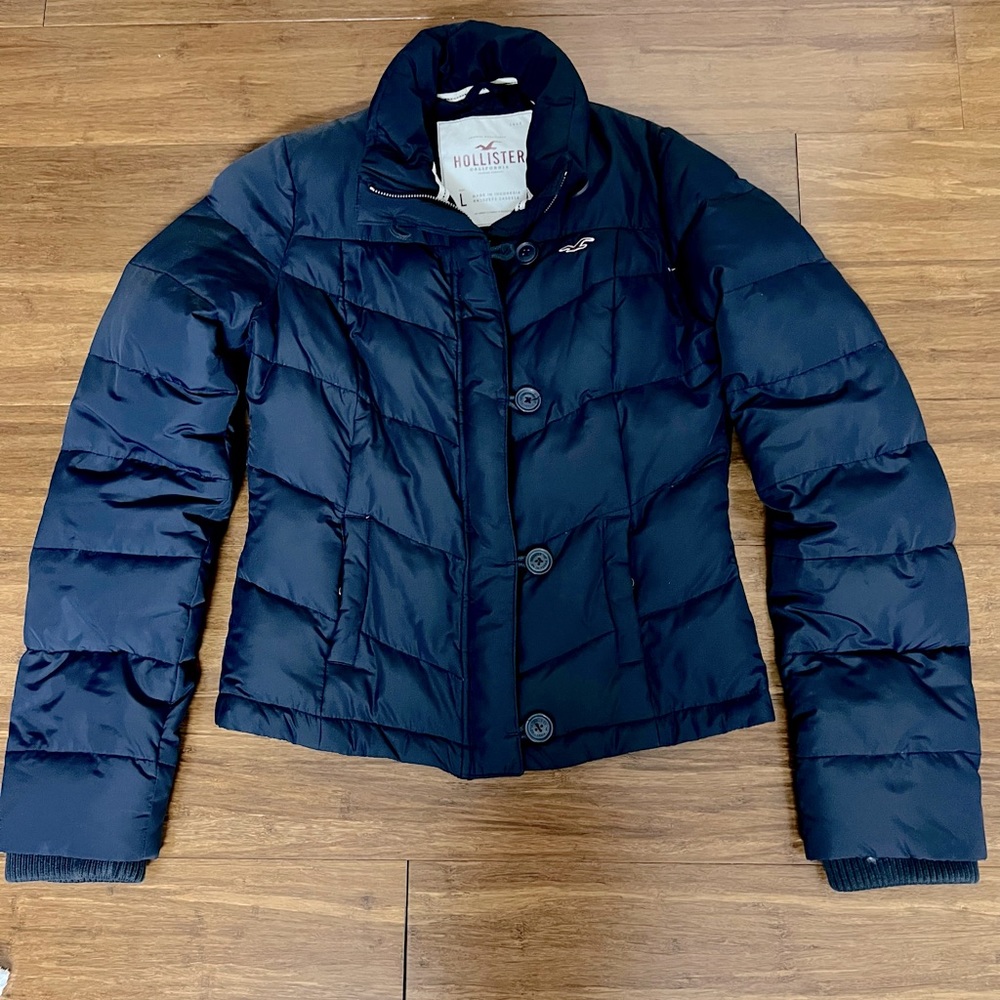 Women Navy Hollister Co Down Jacket Size L
